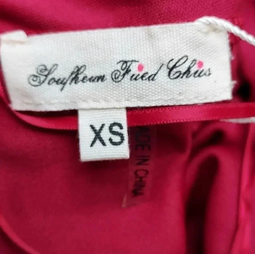 NWT SFC Southern Fried Chics Shimmy Cocktail Party Wine Gold Sequin Dress Sz XS - Picture 13 of 14